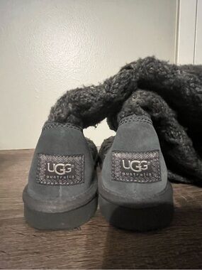 UGG Knit Boot Slippers - Charcoal
